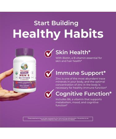 MaryRuth Organics Mens Vitamin Gummy | USDA | Vegan | Daily Multivitamins for Immune Support | Non-GMO | Gluten Free | 60 Count Raspberry 60 Count (Pack of 1) - Buy Online on GoSupps.com