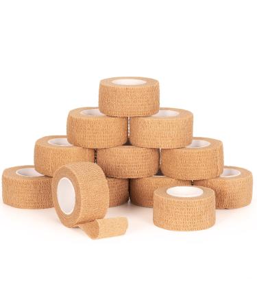 SEADESKY 12 Roll Self Adherent Cohesive Bandages 2.5cm X 4.5m Elastic Sports Tape for Finger Wrist Self Adhesive Bandage Pet Vet Wrap for Cat Dog (Skin Color) - Buy Online on GoSupps.com