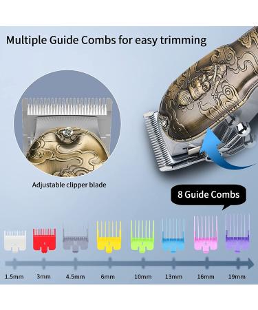Dumite Men's Hair Clippers Set with Nose & Ear Trimmer - Professional Rechargeable T-Blade Grooming Kit in Gold - Buy Online on GoSupps.com