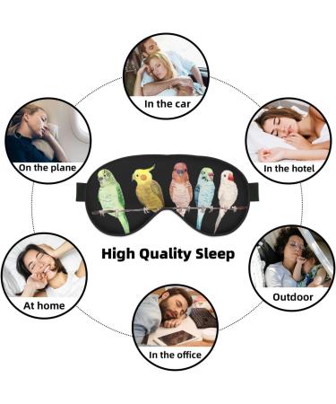 Buy SSIMOO Colorful Parrots Soft Sleep Eye Mask | Breathable Female Eye Patch for Travel & Relaxation - Black - International Shipping Available - Buy Online on GoSupps.com