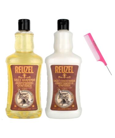 yper Comb + R z DAILY SHAMPOO (33.8 oz / 1000 mL) + DAILY CONDITIONER (33.8 oz / 1000 mL) Men Hair Styling Product for Man (w/SIeekshop Pink Comb) (Daily Shampoo (33 oz) + Conditioner (33 oz))