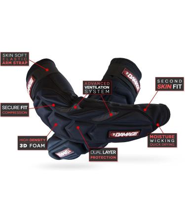 Virtue Paintball Tampa Bay Damage Elbow Pads - Black S/M | Forearm Protection - Buy Online on GoSupps.com