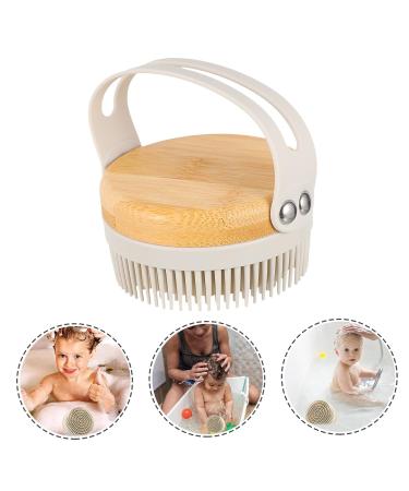 Minkissy Silicone Massage Brush Scalp Scrubber for Babies and Children - Grey | Shower Head Body Scrubber and Shampoo Brush | 8.5X8X7.5CM - Buy Online on GoSupps.com