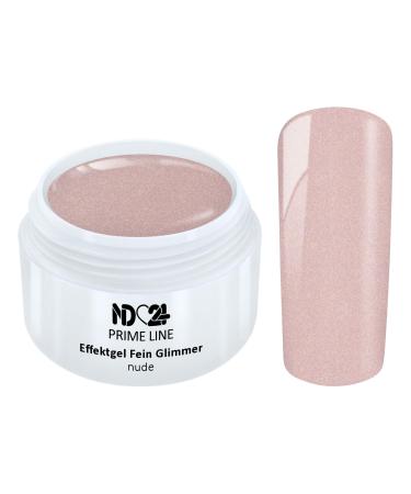 Prime Line - Uv Led Effect Gel Fine Glitter Nude Purple Studio Quality - Made in Germany - 5ml