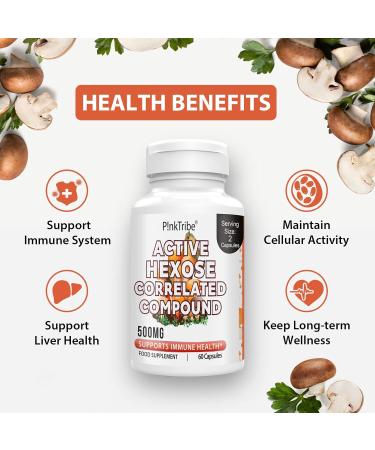 Active Hexose Correlated Compound 500mg - Supports Immune Health Liver Function & T-Cell/Natural Killer Cell Activity - 120 Veggie Capsules (Pack of 2) - Buy Online on GoSupps.com