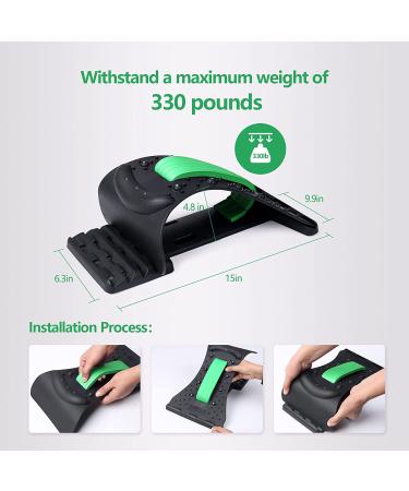 Neck Stretcher for Pain Relief - Upper Back & Shoulder Relaxer Device - Cervical Traction for Spine Alignment - 4 Height Levels - Green - Buy Online on GoSupps.com
