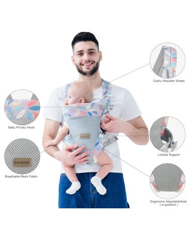 Iulonee 4-in-1 Adjustable Baby Carrier Wrap - Ergonomic Hands-Free Infant Carrier for Newborns (5-20kg) - Lightweight Blue - Buy Online on GoSupps.com