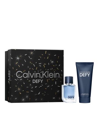 Calvin Klein Defy Eau de Toilette Woody Men's Cologne With Notes of Bergamot Oil Lavender Absolute & Vetiver Oil Long Lasting Fragrance 2 piece set (1.6 fl oz. + 3.3 fl oz.)