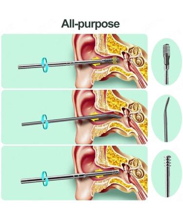 Ear Wax Cleaner - Earwax Removal Tool for Clean Ears | Earpick Cleaning Kit Gadgets - Green - Buy Online on GoSupps.com
