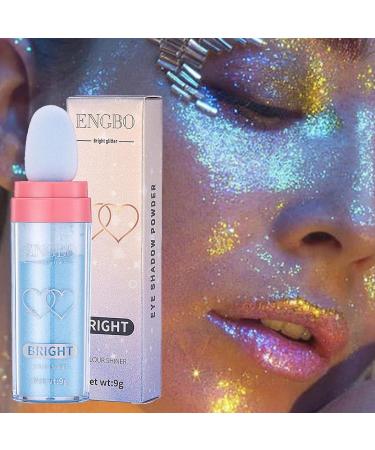 Face Highlighter Powder | Fairy Highlight Patting Powder Highlighter Three-Dimensional 9g Body Shimmer High Gloss Natural Face Powder Makeup Face er Rowces 05#blue - Buy Online on GoSupps.com