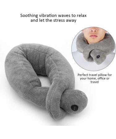Buy Battery-Operated Vibrating Neck Massager Cushion | 2 Vibration Modes for Ultimate Relaxation - Gray - Buy Online on GoSupps.com