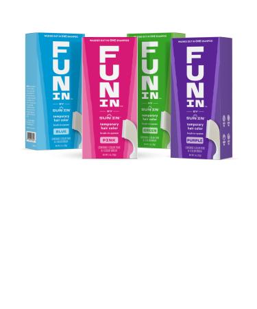 Fun In by Sun In Temporary Hair Color Brush In System Pink Green Blue and Purple