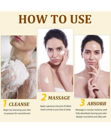  WANFAER Beef Tallow Face Cream 120g Beef Tallow for Skin Care Tallow Balm and Organic Honey 100% Natural for Face and Body Suet Face Cream Deep Hydration Soothes - Buy Online on GoSupps.com