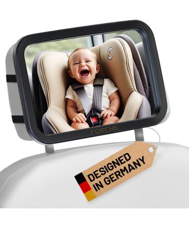 Forche rear seat mirror for babies made of frosted material baby mirror for child seat and reboarder baby seat 360 swiveling children's car levels in optimal size mirror ready to use