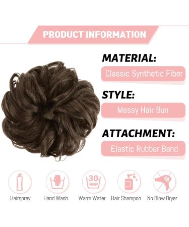 Vlasy Messy Bun Hair Piece - Curly Wavy Scrunchies Extension Chignon - Synthetic Updo for Girls (6# 60g) - Buy Online on GoSupps.com