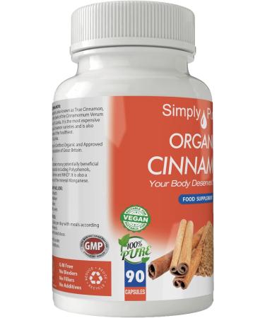 Organic Vegan Cinnamon Capsules x 90 - 500mg, Soil Association Certified, Gluten & GM Free - Buy Online on GoSupps.com