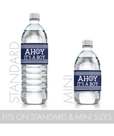 Ahoy It's a Boy Baby Shower Water Bottle Labels - Set of 24 Stickers - Buy Online on GoSupps.com