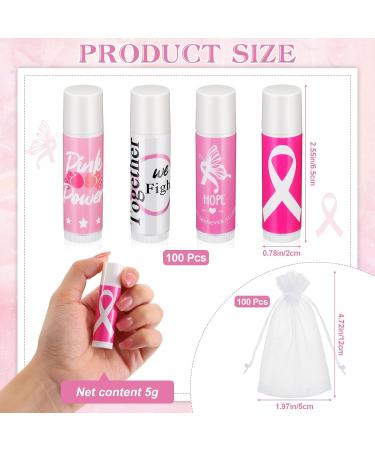 Fumete Breast Cancer Awareness Lip Balm - 100 Sets Pink Ribbon Gifts for Women | Natural Ingredients for Survivors | Perfect for Breast Cancer Awareness Month Events - Buy Online on GoSupps.com