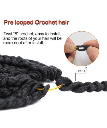 20 Inch Box Braid Crochet Hair for Black Women - 6 Packs Small Knotless Box Braids Extensions - Pre Looped Crochet Braids (1B) - Buy Online on GoSupps.com