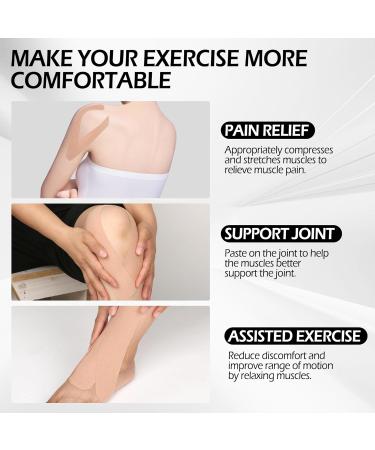 Buy Elastic Kinesiology Athletic Tape - 80 Precut Strips in 4 Rolls | International Shipping Available - Buy Online on GoSupps.com