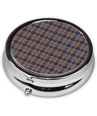 Portable Floral Metal Pill Box - Round 3-Compartment Organizer for Small Pills | Travel Essential - Buy Online on GoSupps.com