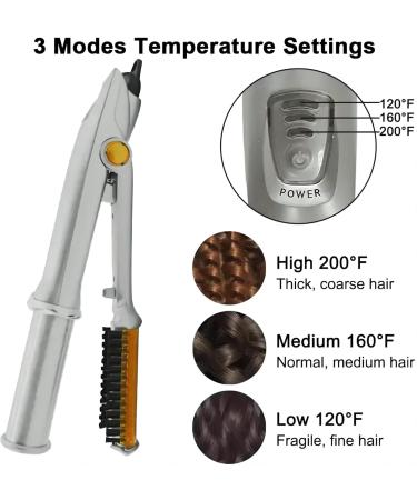 Buy 2 in 1 Rotating Curling Iron & Hair Straightener - Fast Heat Professional Hot Brush Styler with Adjustable Temperature - Ideal Hairdressing Tool - Buy Online on GoSupps.com