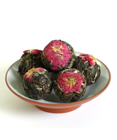 GOARTEA GOARTEA 100g (3.5 Oz) 2017 Year Organic Red Rose Flower Yunnan Bulang Mountain puer Pu'er Tea Raw Ball Tuo Cha tea