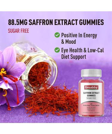 GREABBY Saffron Gummies - Sugar Free Appetite Control Supplement with Rhodiola Rosea - Organic Vegan Non-GMO - 60 Gummies - Buy Online on GoSupps.com