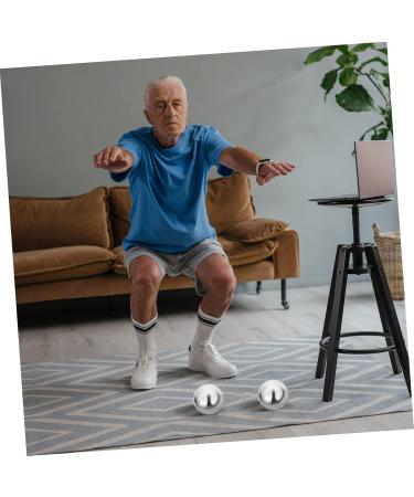 Baoding Iron Balls - Handcrafted Cotton Massage Toys for Finger Protection | Set of 1 | 5x5x5cm Silver - Buy Online on GoSupps.com