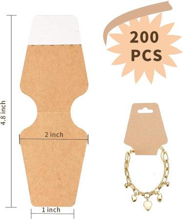 ZABARE 200 Pcs Adhesive Necklace Display Cards - Thick Kraft Paper Jewelry Cards for Selling Khaki Bracelets, Keychains - Shop Now! - Buy Online on GoSupps.com