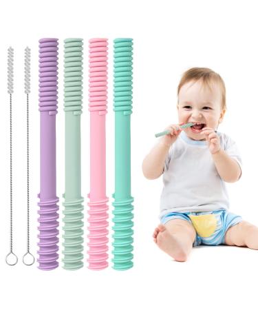 Bite tube baby 4 pieces of baby toothing soft bite tube baby bpa-free dental help for babies natural stork baby bite tube stork baby dental aid for baby massaging little gums