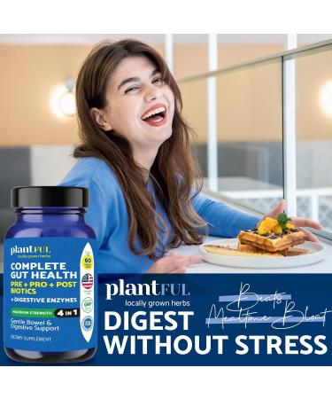 4-in-1 Pre Post Probiotics & Digestive Enzymes - Complete Gut Health & Digestive Support for Women & Men - Prebiotic Probiotic & Postbiotic Gas & Bloating Relief 60 Non GMO Capsules - Buy Online on GoSupps.com