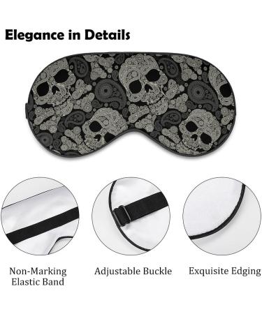 Skull and Paisley Sleep Mask for Women - Adjustable Eye Shades with Elastic Strap for Ultimate Comfort - Buy Online on GoSupps.com