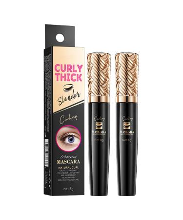 Shantou Ouhoe 2 Pieces Mascara Waterproof Mascara Volume Mascara Tereoscopic Fibrous Eye Black Mascara Length and Volume Black Without Clumps or Stains Naturally Sustainable