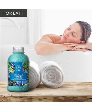 Juniper Bathing Salt 600g - Natural Sea Salt with Juniper Lemongrass & Cypress Oil for Joint Relief Muscle Relaxation & Better Sleep | Body Care & Relaxation - Buy Online on GoSupps.com
