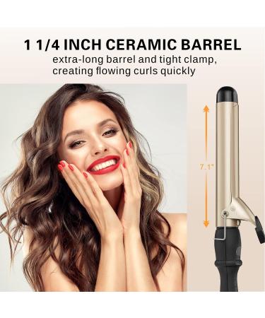 1 1/4 Inch Curling Iron- Dual Voltage Hair Curler with LCD Display - Ceramic Tourmaline Technology for Long Lasting Styling - Buy Online on GoSupps.com