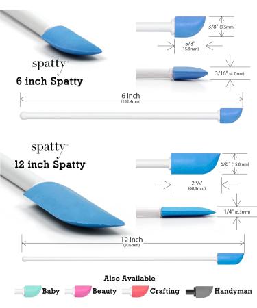 Spatty Daddy Kitchen Spatula Set - 6 & 12 Inch Blue - Made by Shark Tank Mom - Scrapes Last Drop From Jars - Ideal for Ketchup, Peanut Butter, & Icing - Perfect for Spreading & Mixing - Great Gifts for Cooks, Grandma - Stocking Stuffers - Buy Online on GoSupps.com