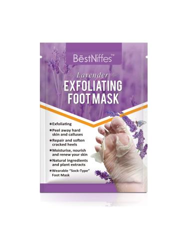Foot Mask - Natural Exfoliator for Dry Dead Skin, Callus, Rough Heels - Lavender Scent - Men & Women - Buy Online on GoSupps.com