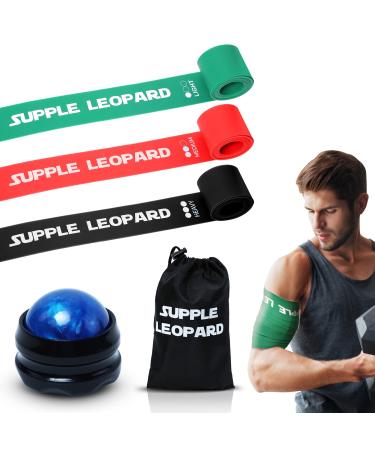 Supple Leopard Muscle Floss Band and Massageball Set - compression bands and ball for mobility relaxation & reduction of sore muscles - with 3 levels of support & relief - Buy Online on GoSupps.com