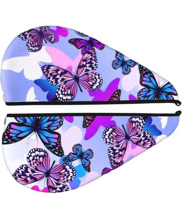 Flying Butterflies Microfiber Hair Towel - Super Absorbent Coral Velvet Wrap for Women - Quick Dry for Long Curly & Thick Hair - Buy Online on GoSupps.com