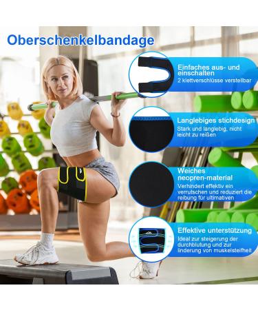 Supegear Thigh Brace Support - 2-Pack Breathable Compression Wraps for Hamstring & Quad Adjustable Neoprene Anti-Slip Upper Leg Support for Men & Women - Buy Online on GoSupps.com