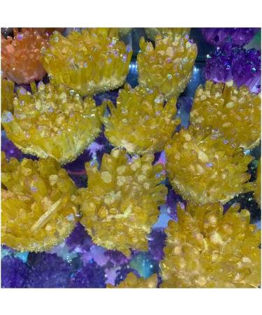 Natural Crystal Cluster Electroplated Yellow Crystal Cluster Reiki Stone Crystal Tip House Decorative Specimens Cr 1pc Yellow - Buy Online on GoSupps.com