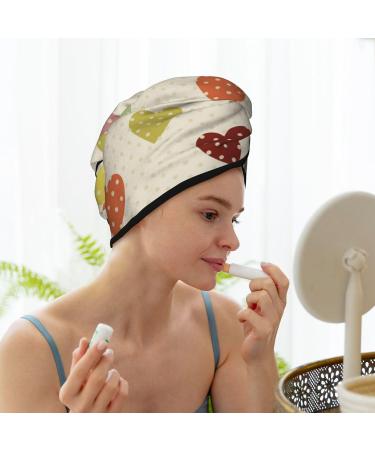 Microfiber Hair Drying Cap - Heart Polka Dot Soft Absorbent Towel Wrap for Quick Drying Curly Long & Thick Hair - Buy Online on GoSupps.com