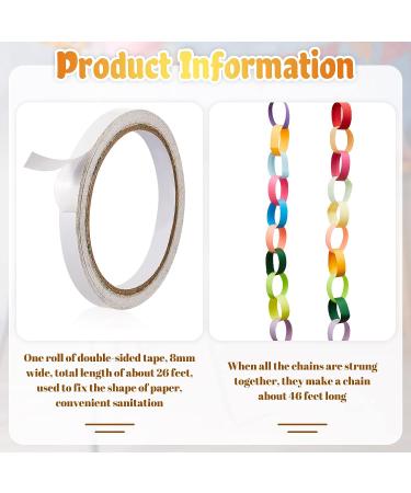 240 Sheets Bright Paper Chain Strips - 46 Ft Total Length - 1x8 Assorted Colors Construction Paper for Kids Art Craft - Includes Double Sided Tape - Buy Online on GoSupps.com