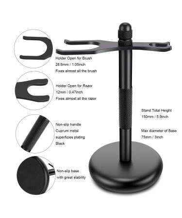 Buy Amazing Safety Razor Shave Kit - Black Men's Shaving Set with Butterfly Open Razor Brush Stand Soap Bowl & Stainless Blades - Perfect for Grooming - Buy Online on GoSupps.com