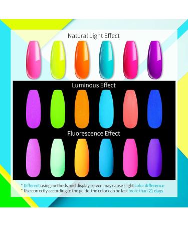UR SUGAR Glow in The Dark Gel Nail Polish Set - 6 Halloween Neon Colours - Buy Online on GoSupps.com