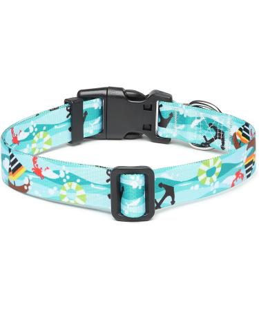 Mercano Halison Dog Collar - Soft Nylon Comfortable & Durable Design for Small to Medium Dogs and Cats - Size L Sailing Pattern - Buy Online on GoSupps.com