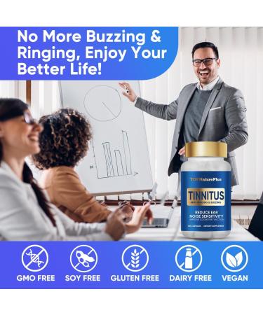 Tinnitus Relief 1200MG Supplement - Reduce Ear Ringing & Noise - 120 Capsules - Buy Online on GoSupps.com