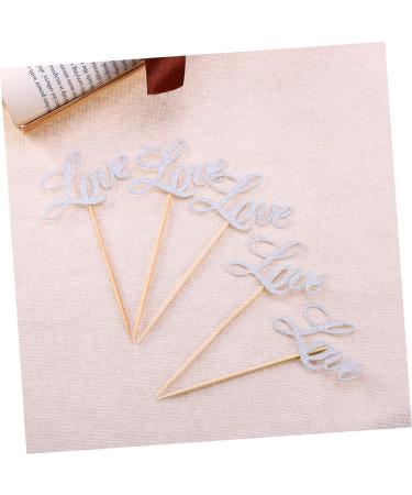 ibasenice 5pcs Fruitcakes Birthdays Love Cake Picks Appetizer Picks Cocktail Picks Anniversary Glitter Heart Toppers Stick Fruit Picks Food Skewers Picks Valentines Day Wooden Wedding Props - Buy Online on GoSupps.com