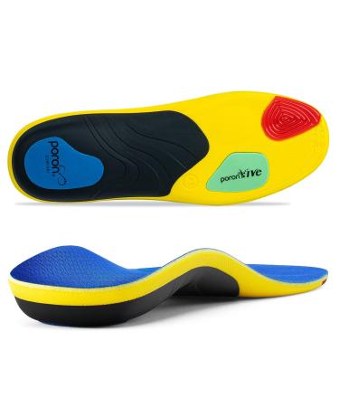 Professional Arch Support Sport Insoles for Women&Men Plantar Fasciitis Running Shoe Inserts Shock Absorption Athletic Shoe Insoles for Flat Feet Pain Relief-Reduce Muscle Soreness Orthotic Insert M Blue M (Men's 7-8/Women's 9-10)